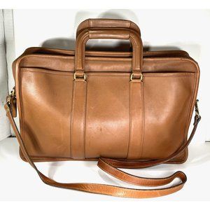 Coach Brown Leather Multi Compartment Briefcase w/ Replacement Strap- Distressed